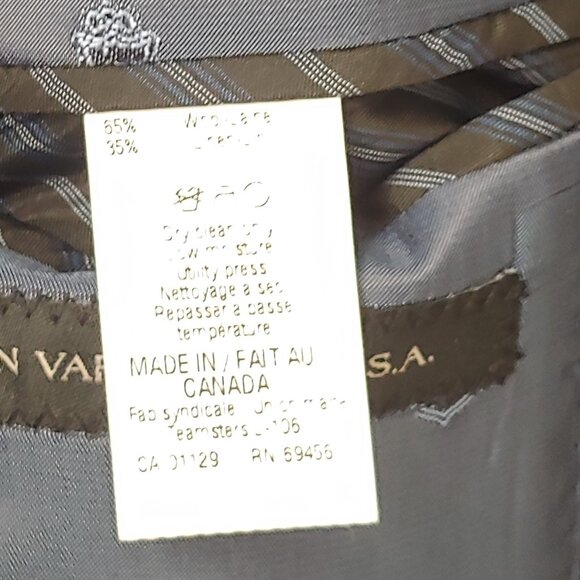 Tuxedo Jacket - Sz 40 - Navy tweed type blue / black lapel - Varvatos Soho Fit - Picture 11 of 13